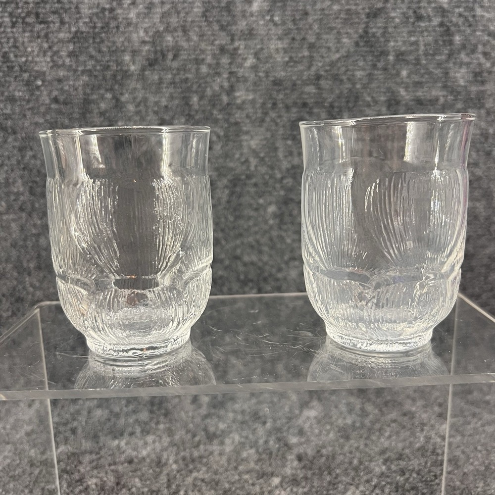 Set Of 2 Arcoroc Fleur 6 Oz Flat Tumbler Juice Glass